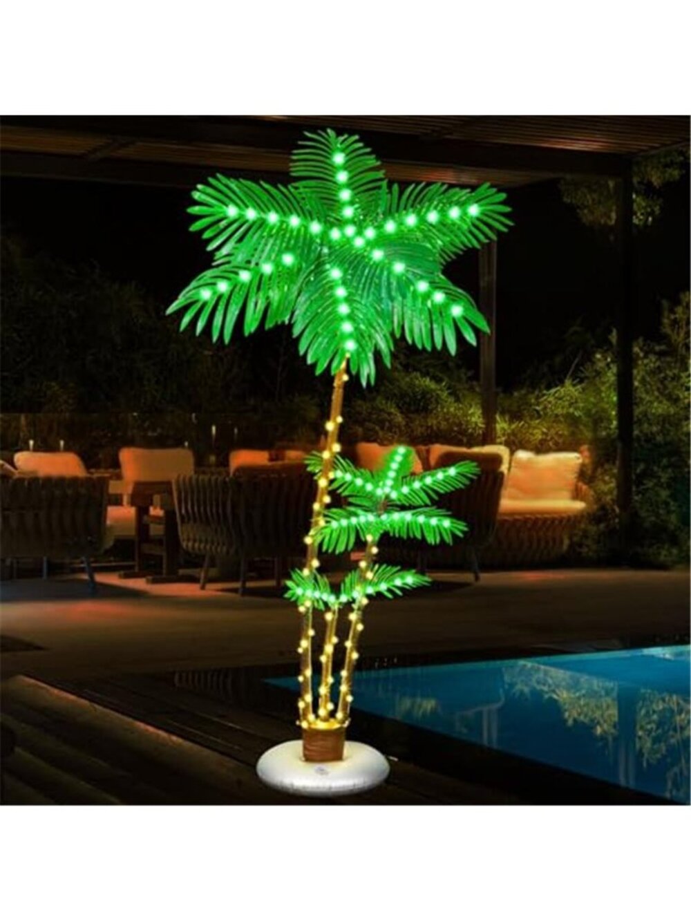 6FT LED Lighted Palm Tree Outdoor Indoor Waterproof Tropical Patio Decor Light